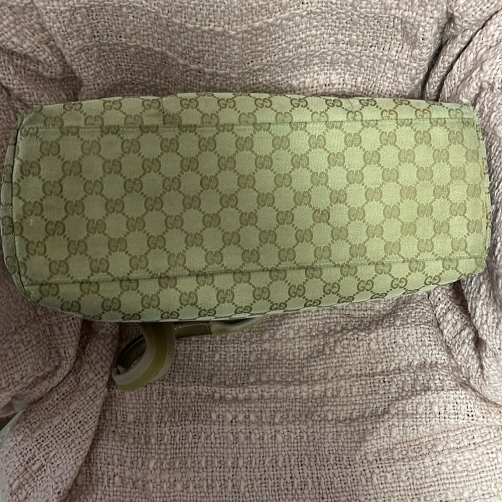 Authentic Gucci Monogram Web Large Tote Bronze Lu… - image 8